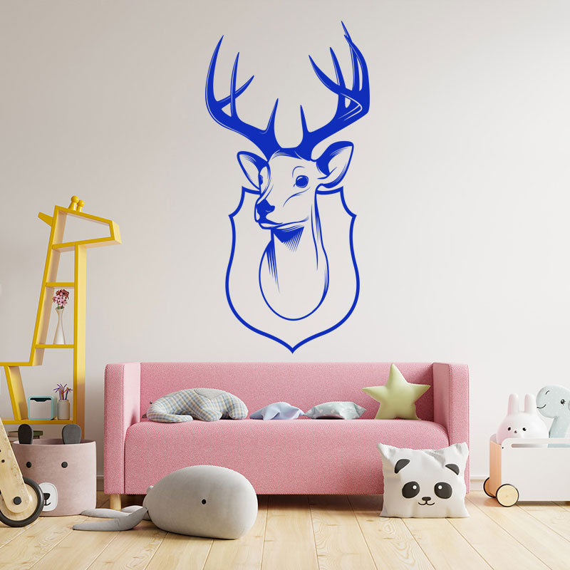 trophy stag head wall sticker