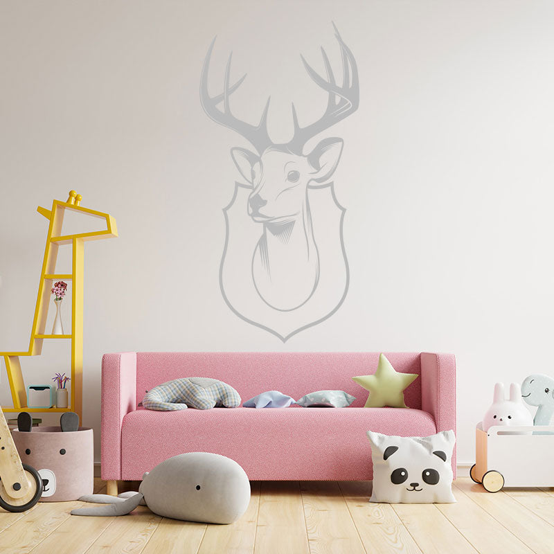 trophy stag head wall sticker