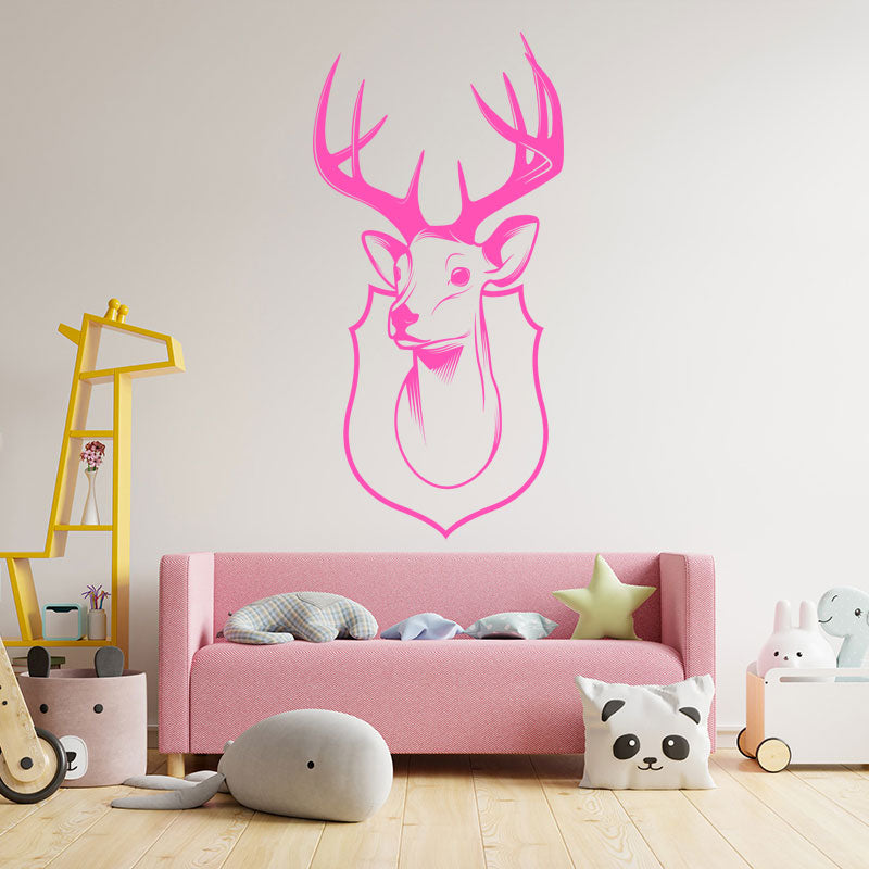 trophy stag head wall sticker