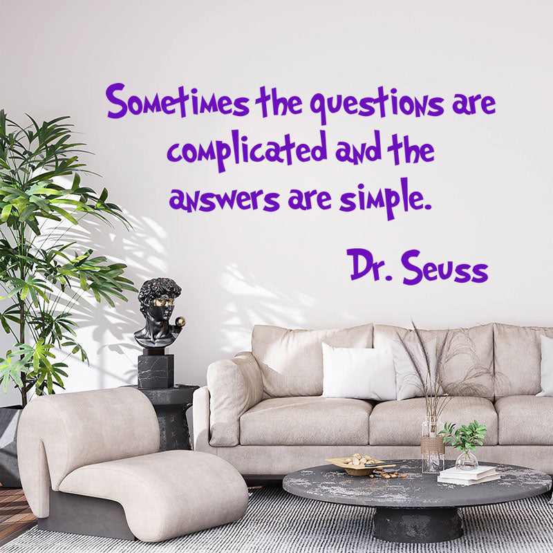 sometimes the questions are complicated wall sticker