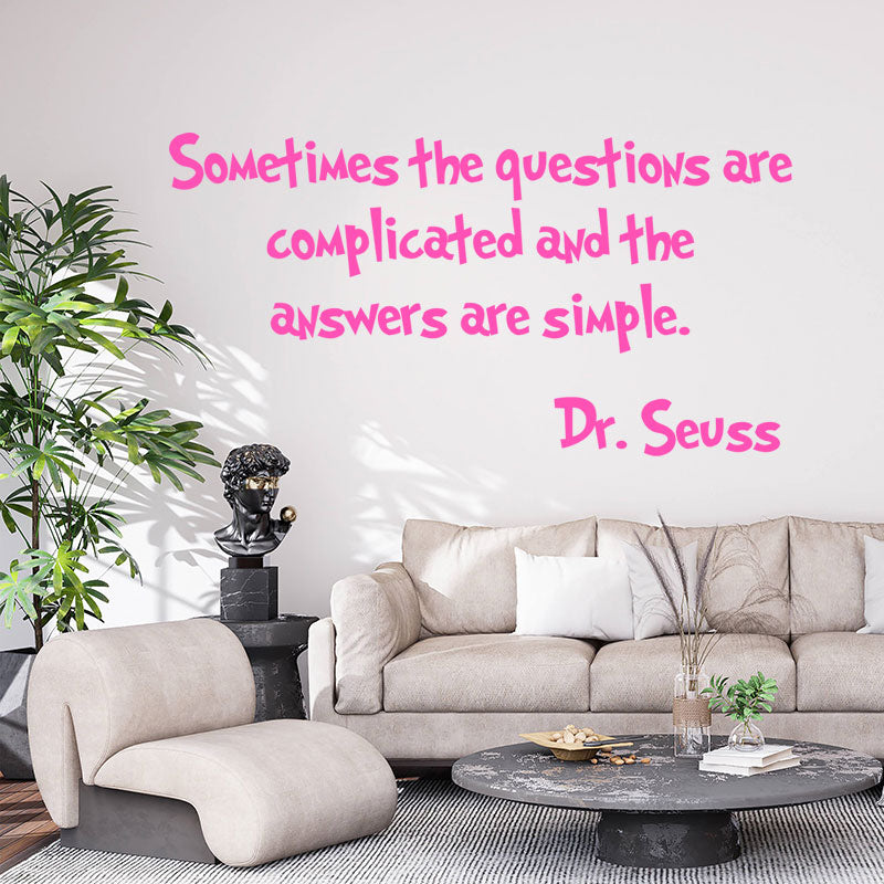 sometimes the questions are complicated wall sticker