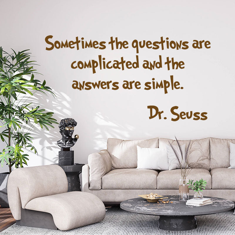 sometimes the questions are complicated wall sticker