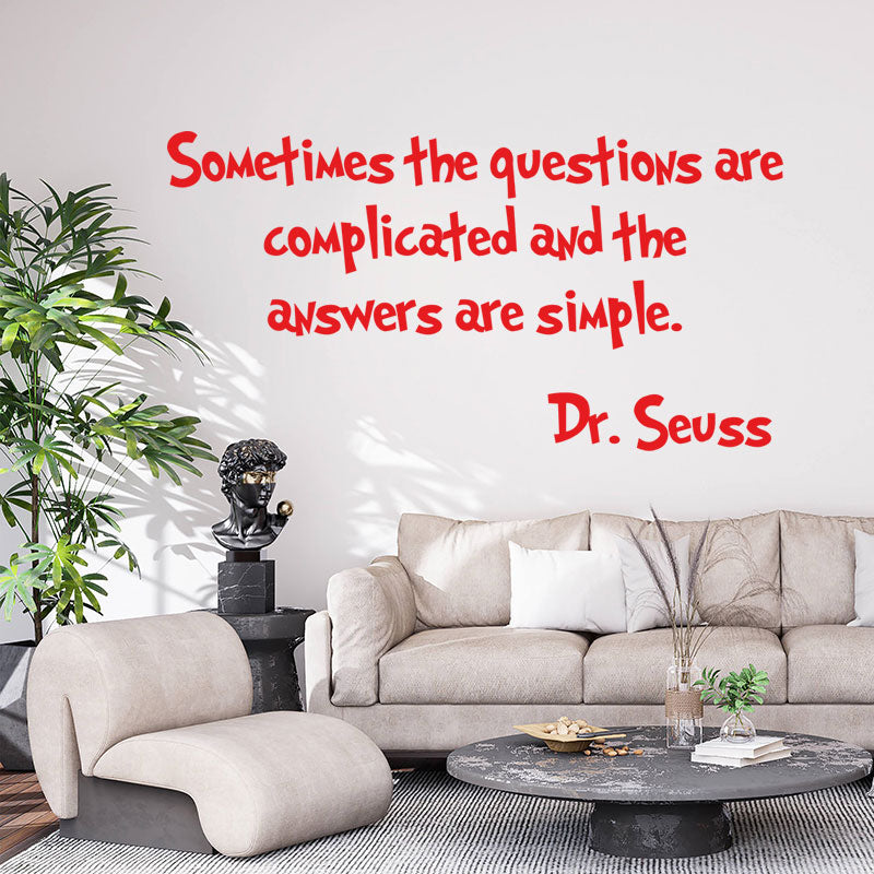 sometimes the questions are complicated wall sticker