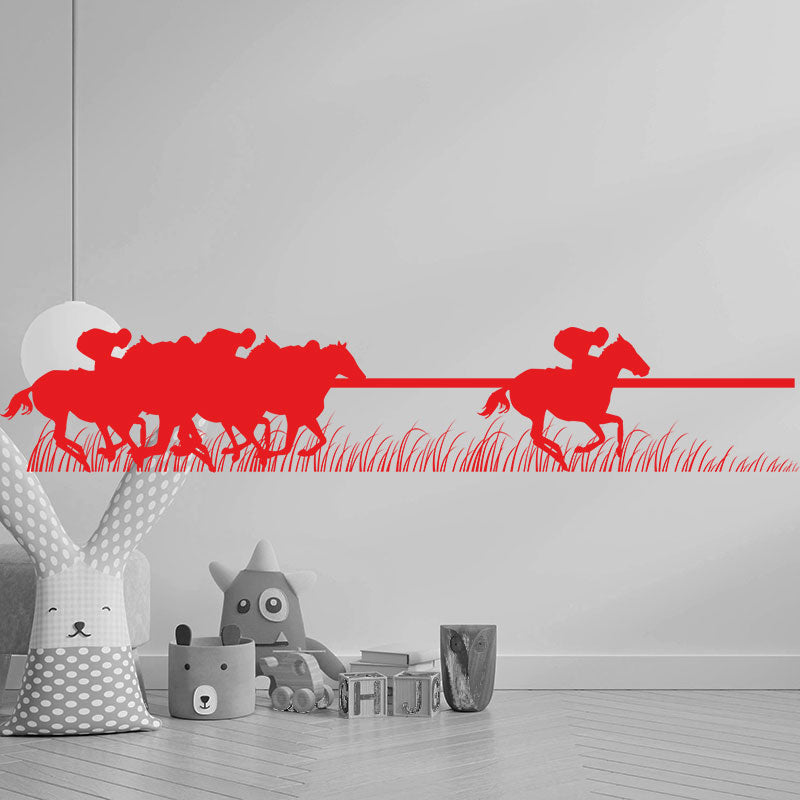 horse racing sticker trailer wall sticker