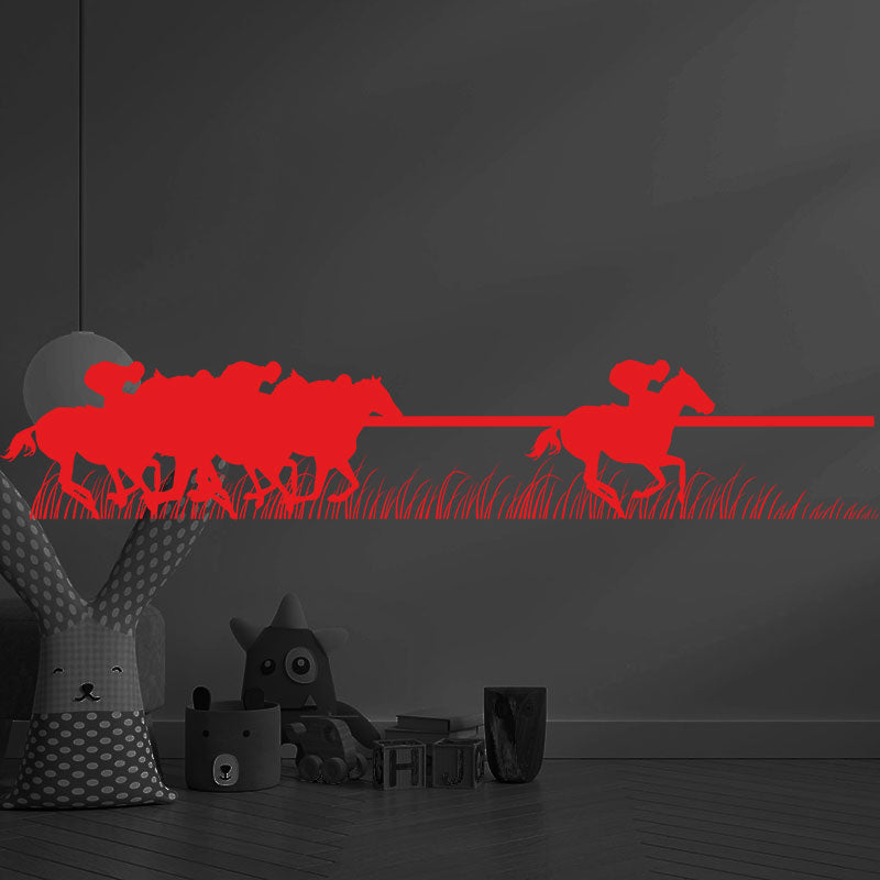 horse racing sticker trailer wall sticker