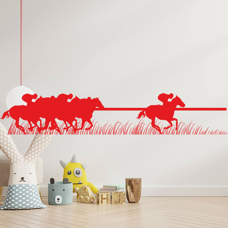 horse racing sticker trailer wall sticker