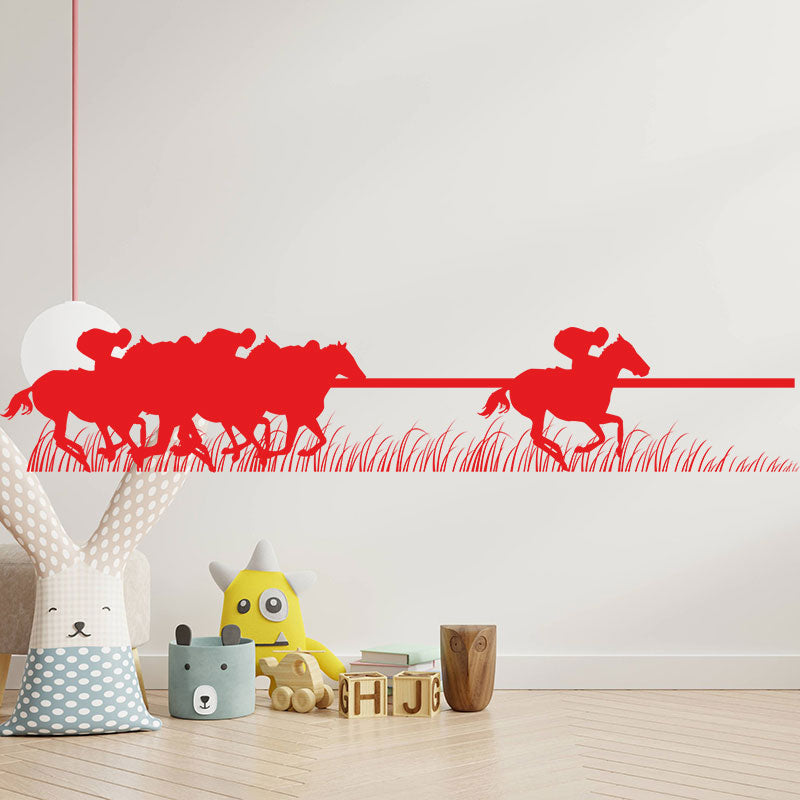 horse racing sticker trailer wall sticker