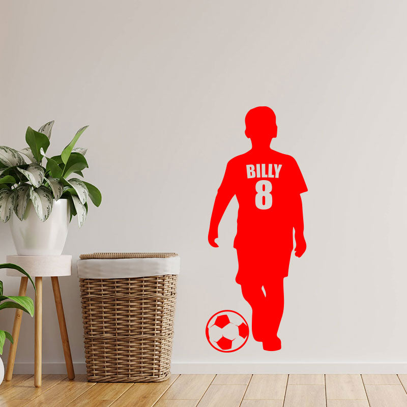 boys football wall sticker name