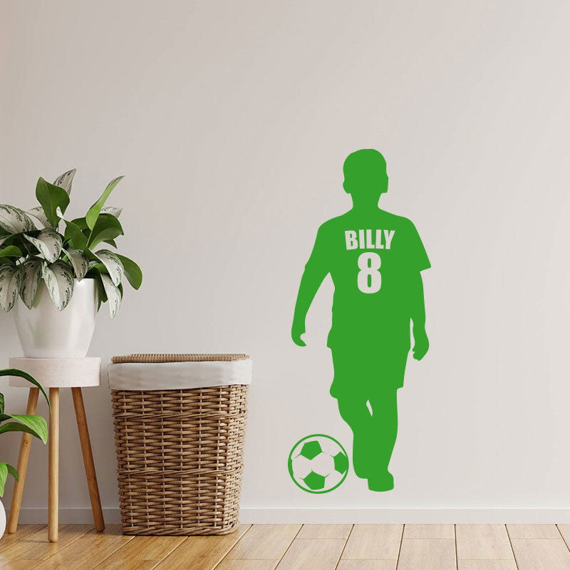 boys football wall sticker name