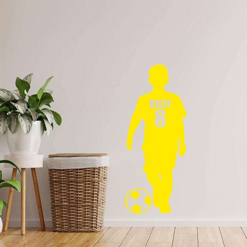 boys football wall sticker name
