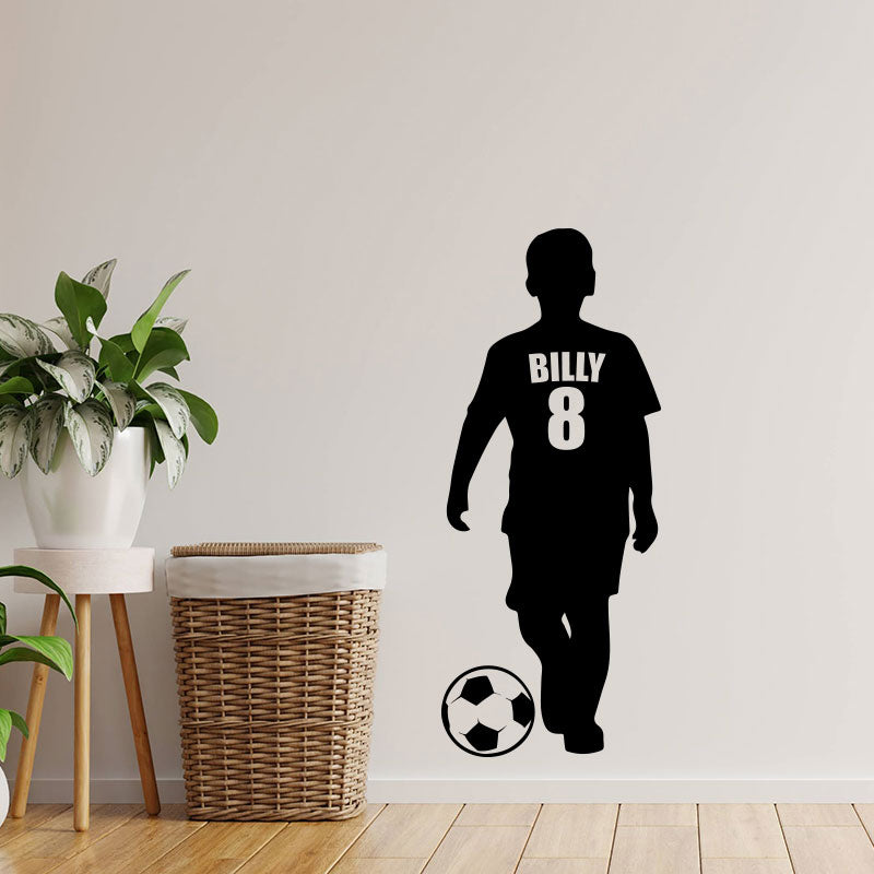 boys football wall sticker name