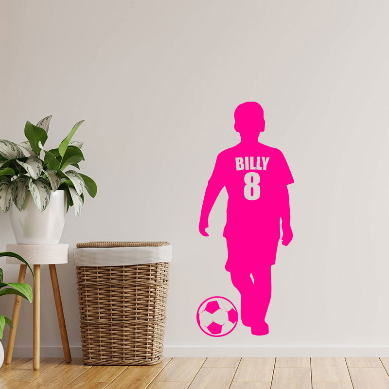 boys football wall sticker name