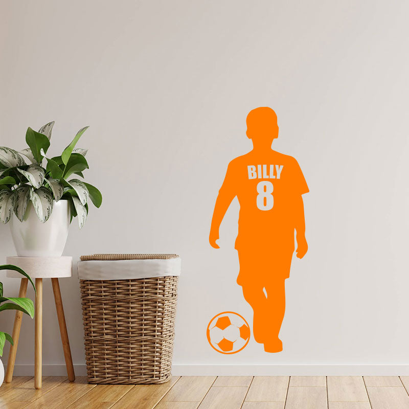 boys football wall sticker name