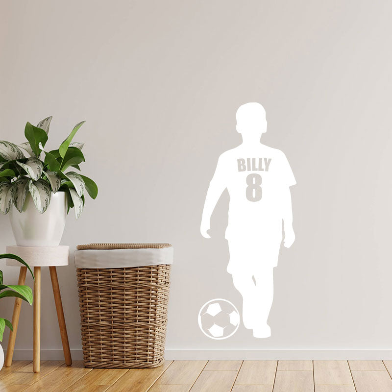 boys football wall sticker name