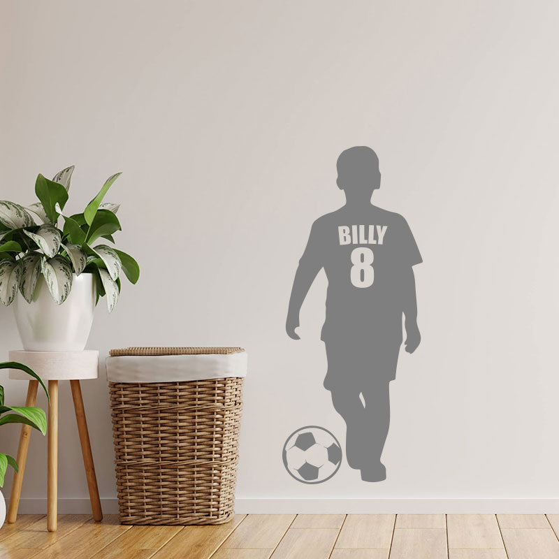 boys football wall sticker name