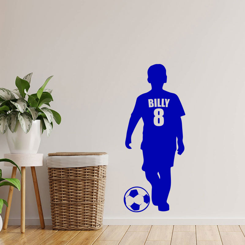 boys football wall sticker name