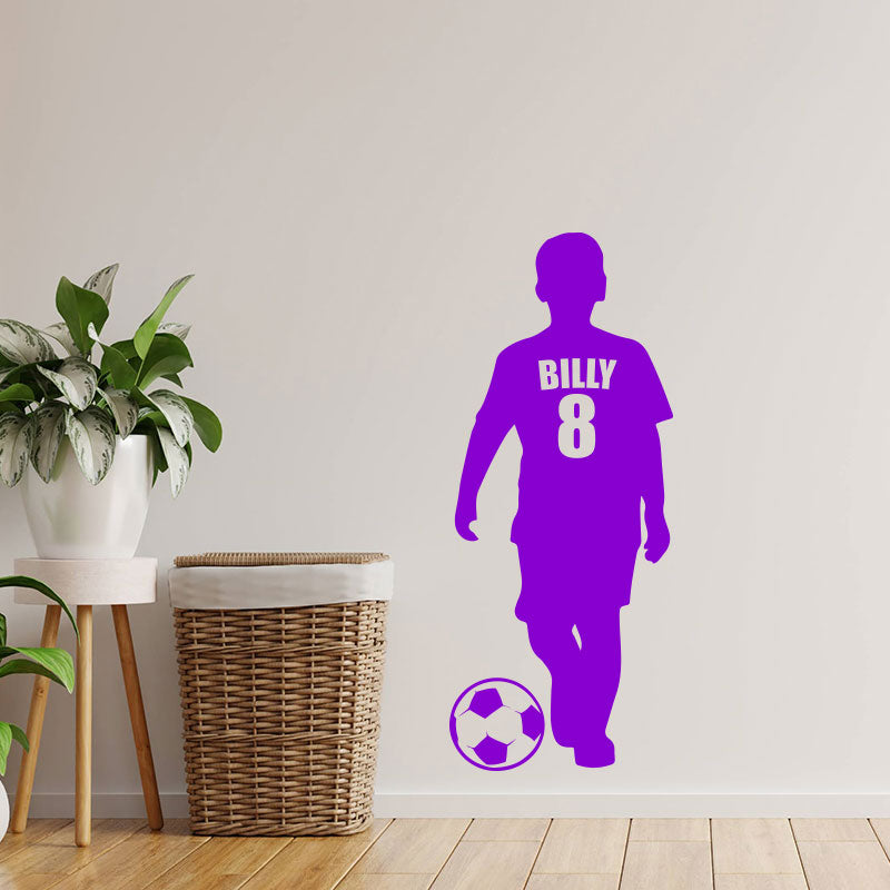 boys football wall sticker name