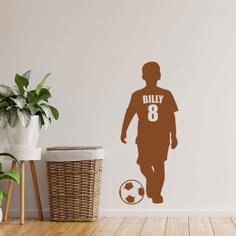 boys football wall sticker name