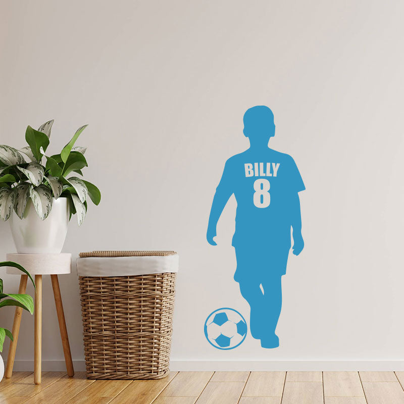 boys football wall sticker name