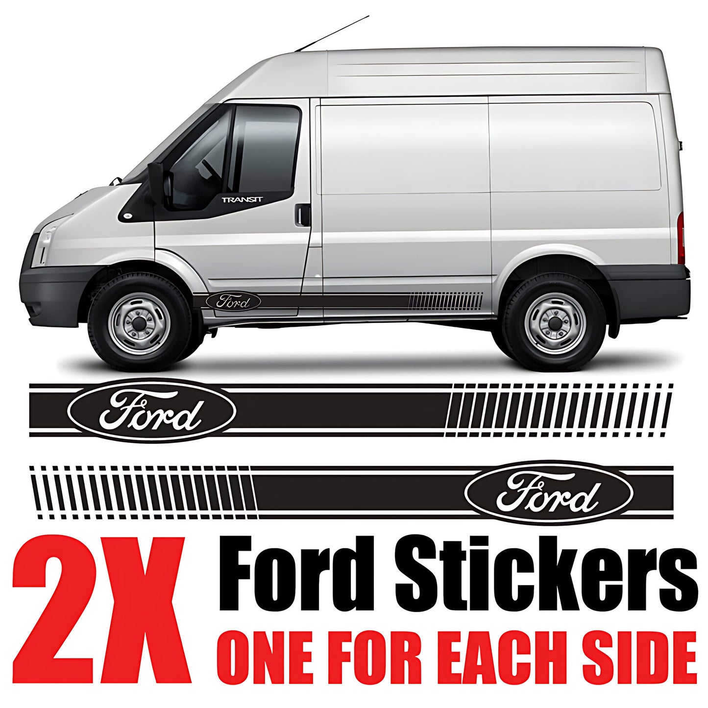 Ford Transit Speed Line Pinstripe Side Decal – Ford Badge Van Graphics