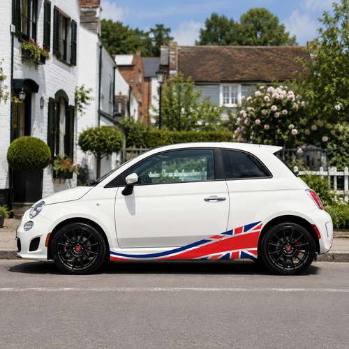 Fiat 500 Union Jack Side Graphics