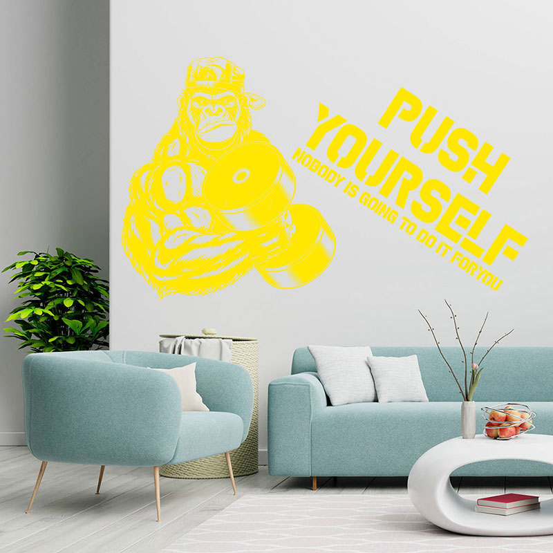 gym art no pain no wall sticker