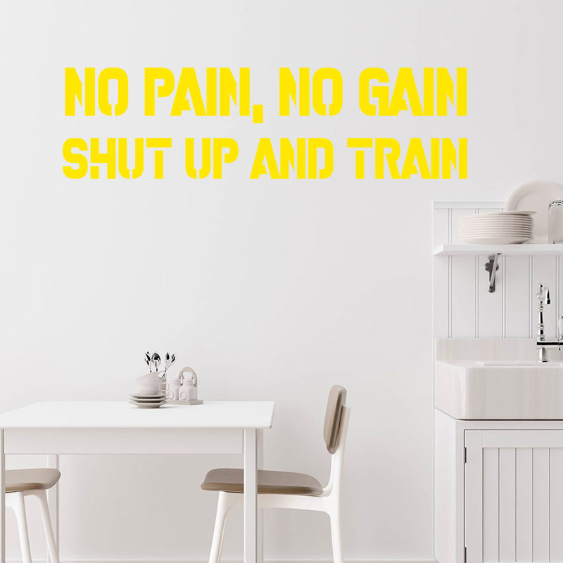 no pain no gain gym wall sticker
