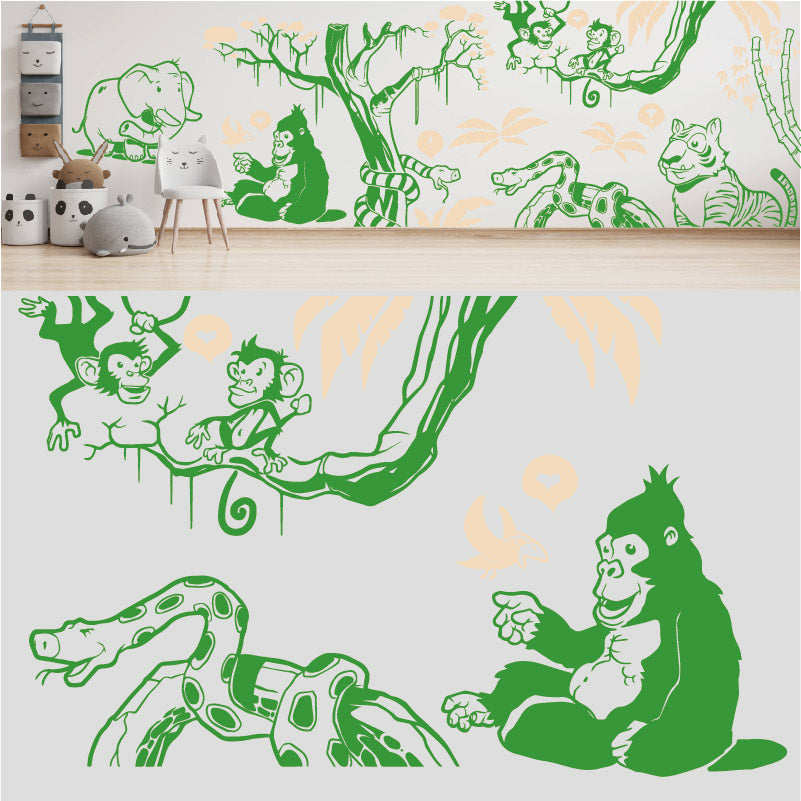 in the jungle complete wall mural wall sticker