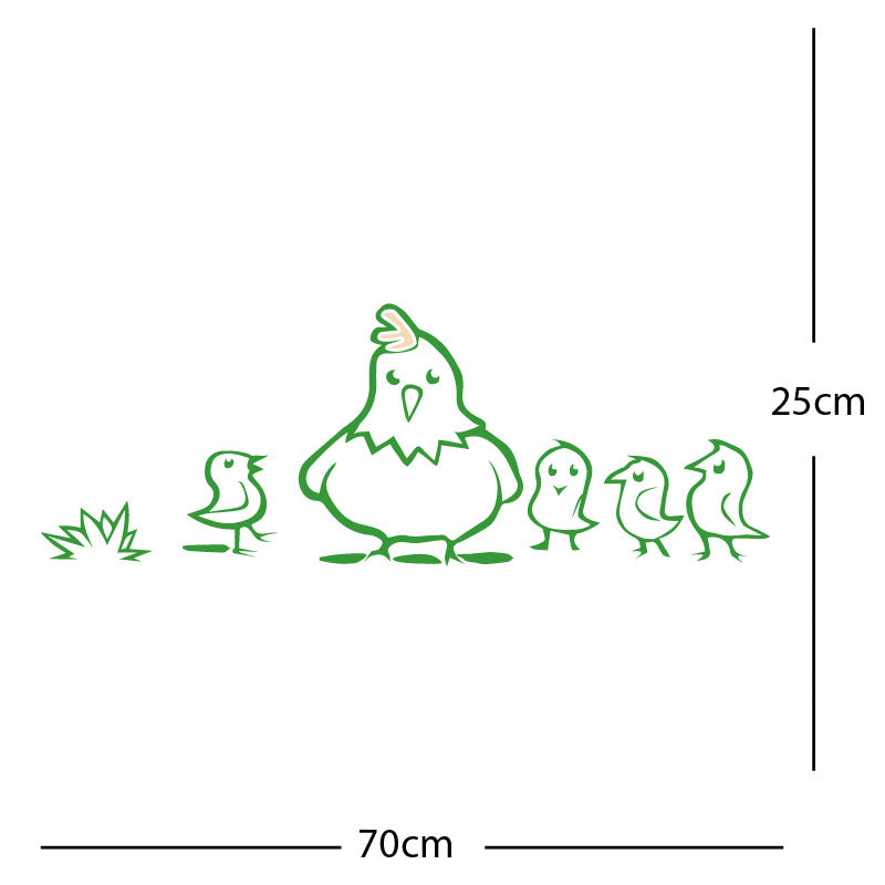 chicken and chicks wall sticker