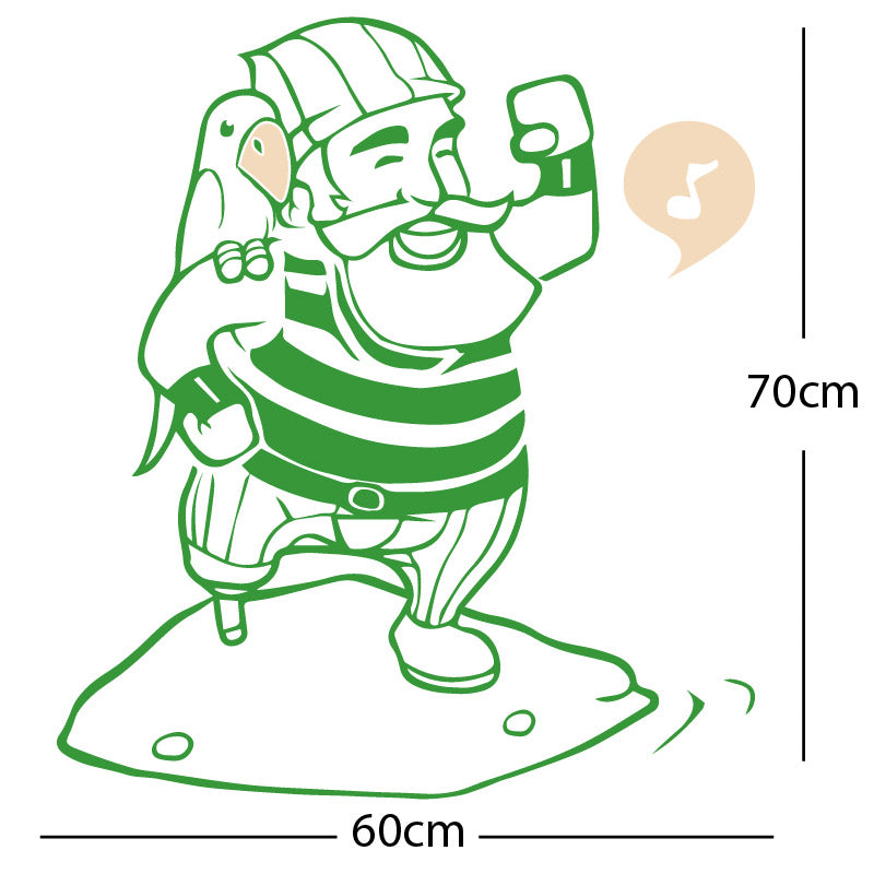 one legged pirate wall sticker