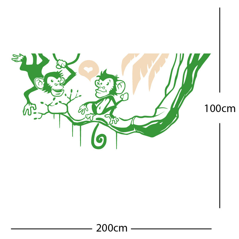 monkey in tree funny wall sticker