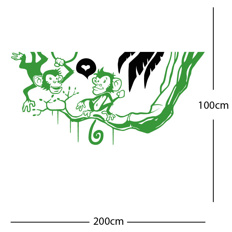 monkey in tree funny wall sticker