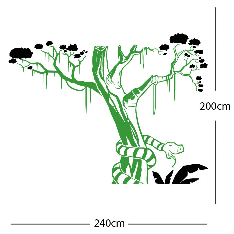 large tree with snake wall sticker