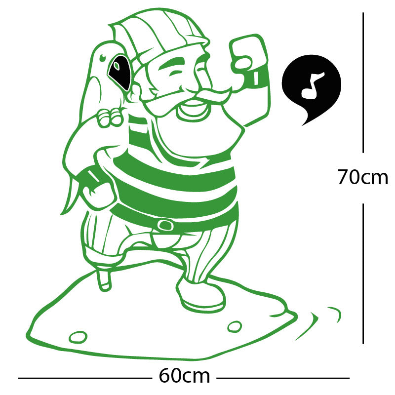 one legged pirate wall sticker
