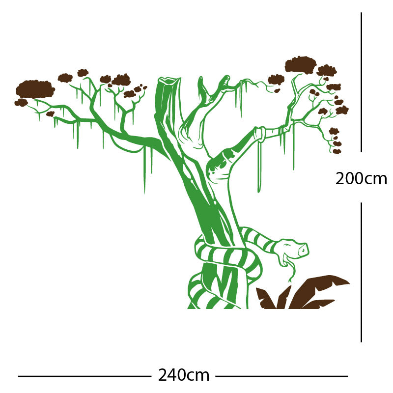 large tree with snake wall sticker