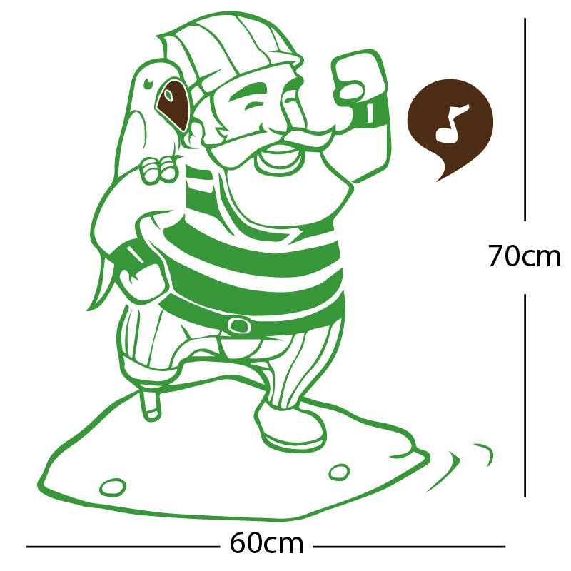 one legged pirate wall sticker
