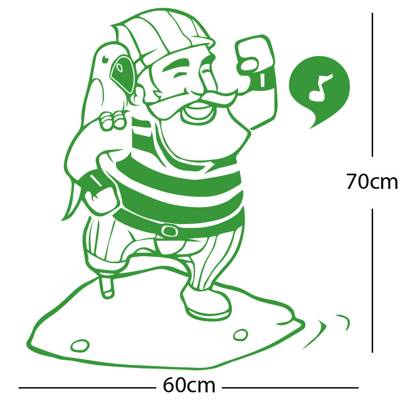 one legged pirate wall sticker