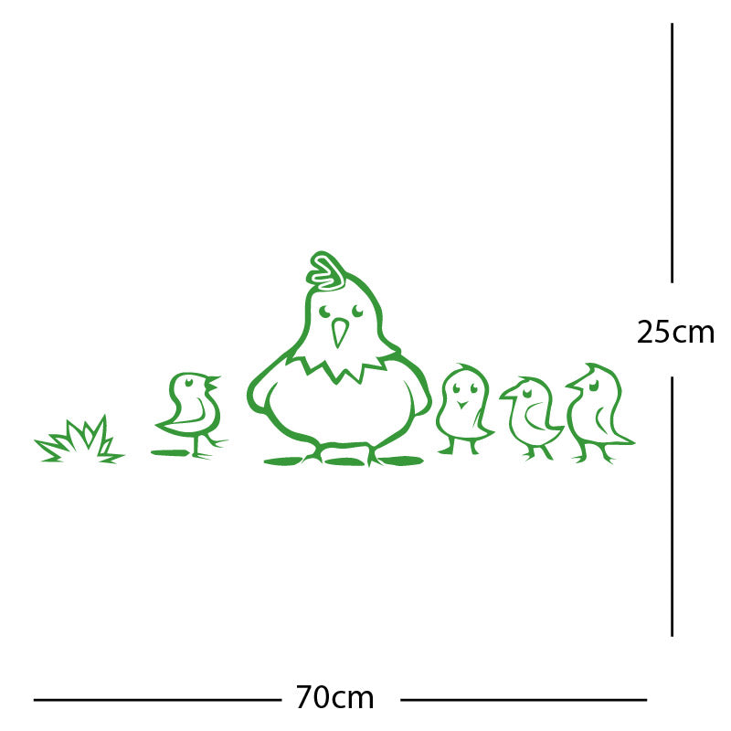chicken and chicks wall sticker