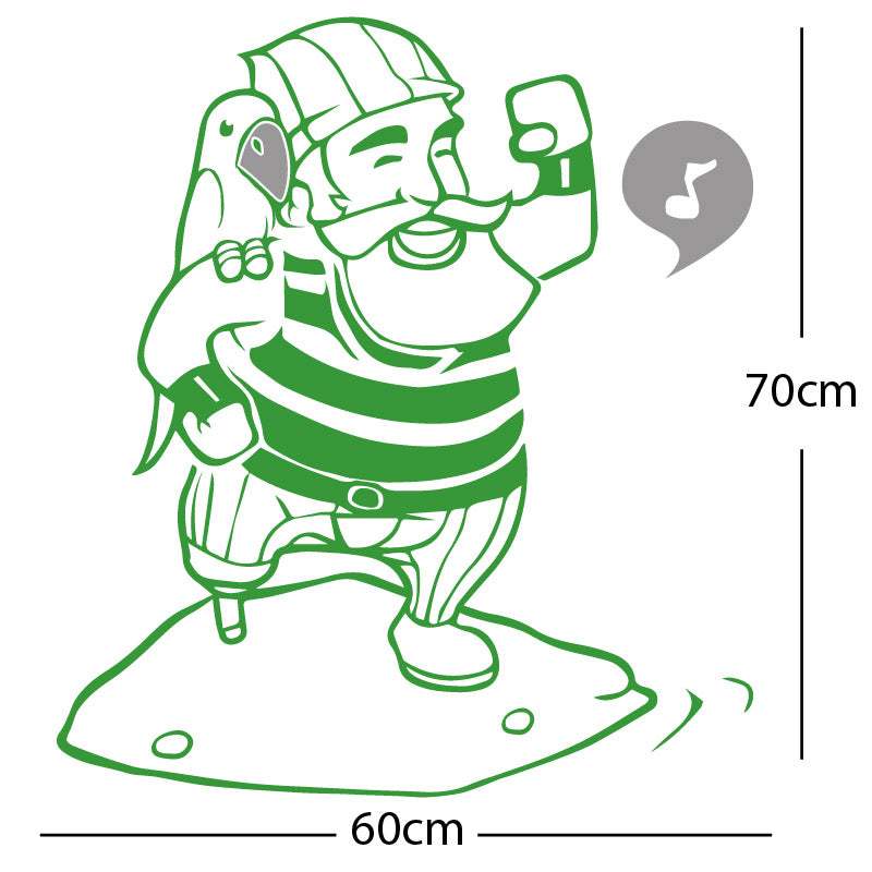 one legged pirate wall sticker
