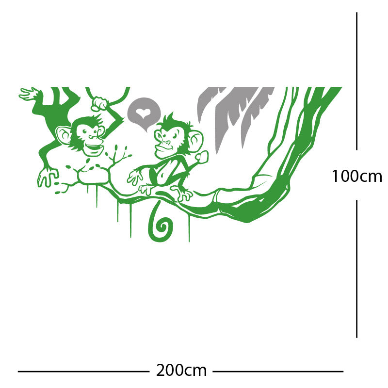 monkey in tree funny wall sticker