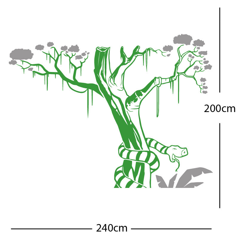 large tree with snake wall sticker