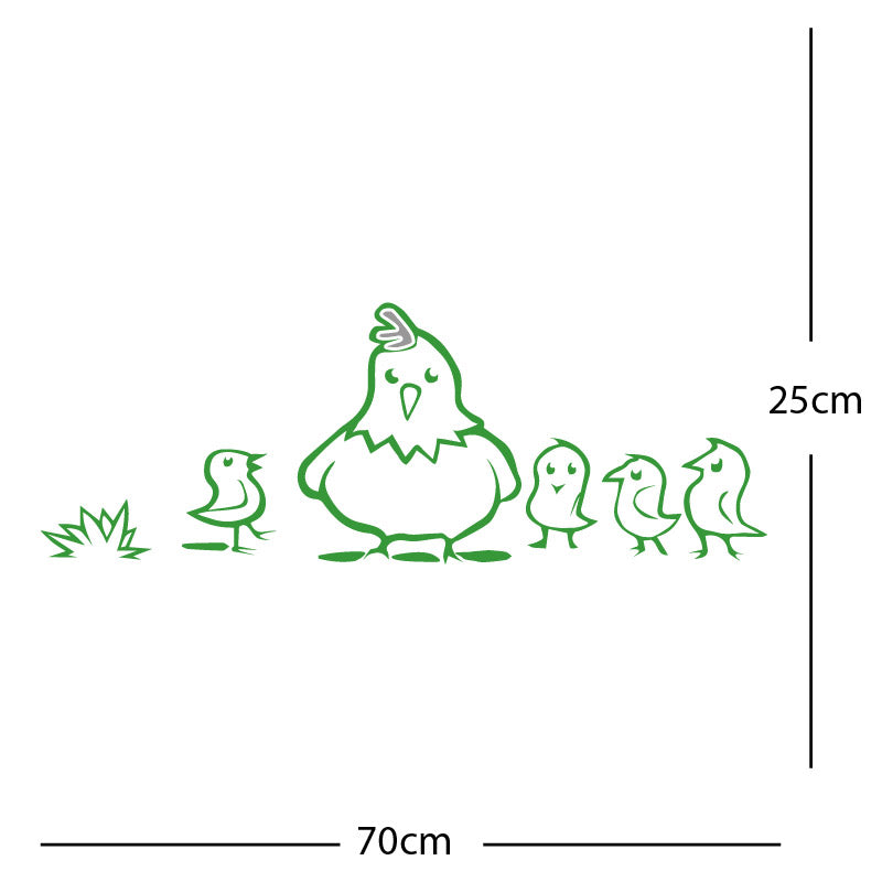 chicken and chicks wall sticker