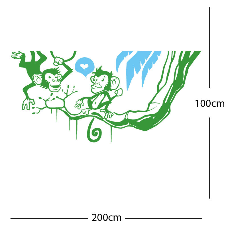 monkey in tree funny wall sticker