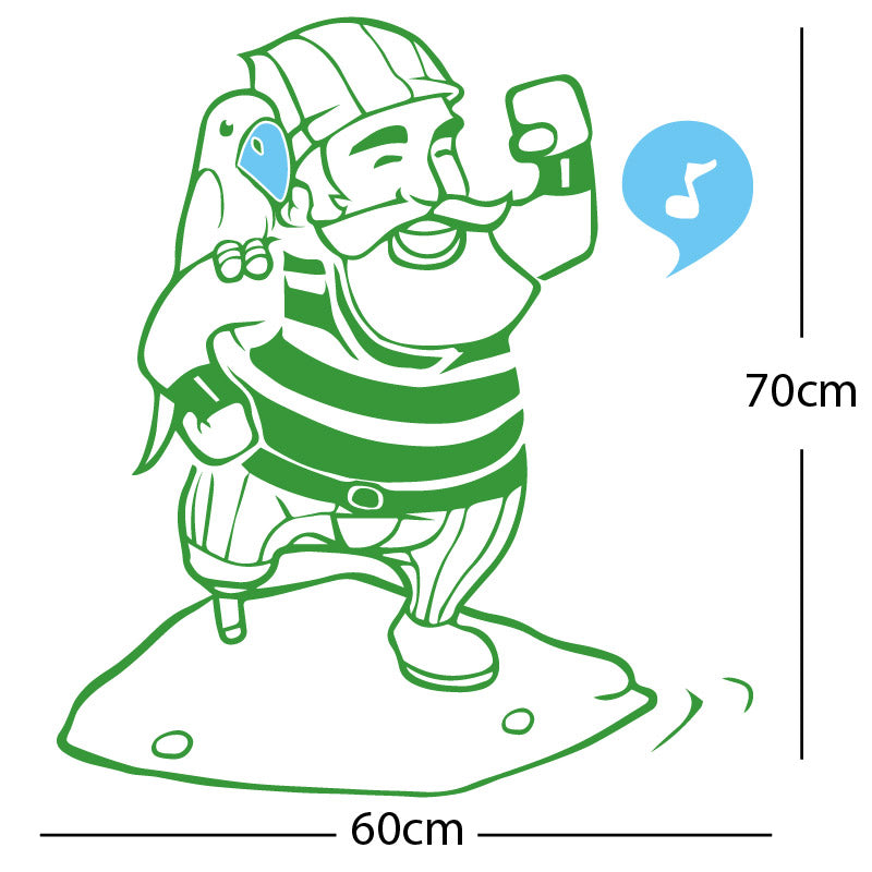 one legged pirate wall sticker
