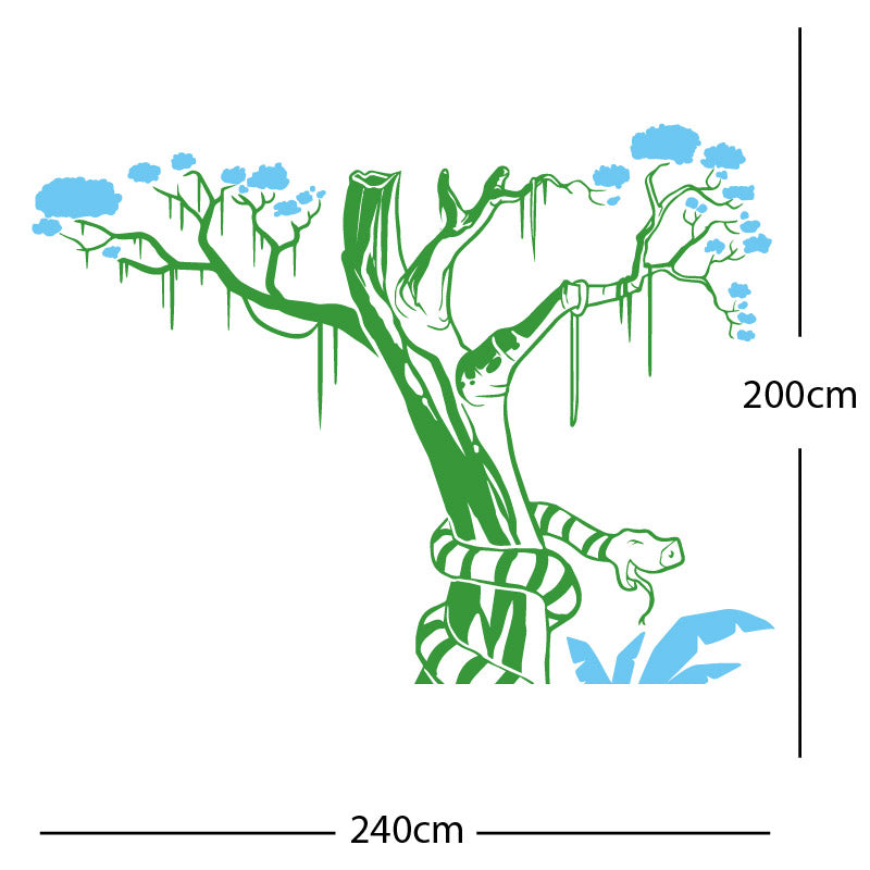 large tree with snake wall sticker
