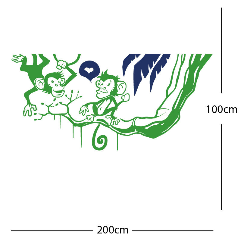 monkey in tree funny wall sticker