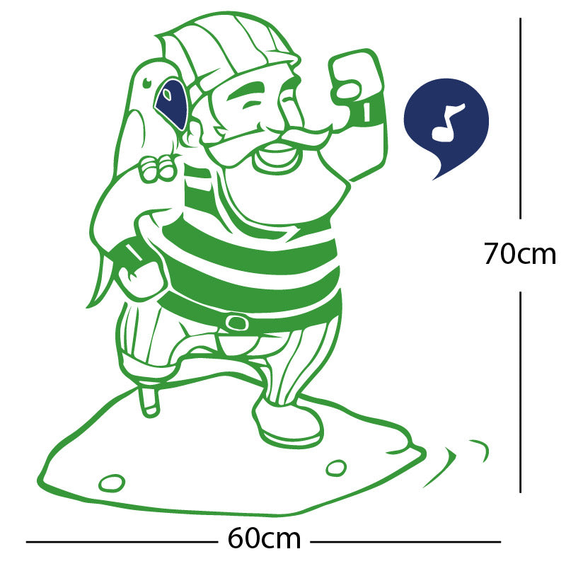 one legged pirate wall sticker