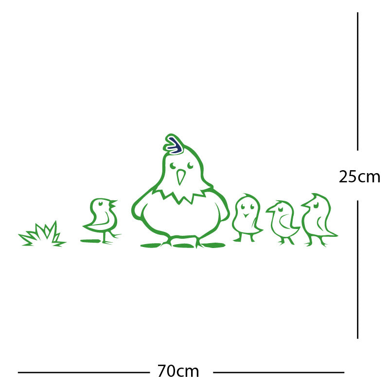 chicken and chicks wall sticker