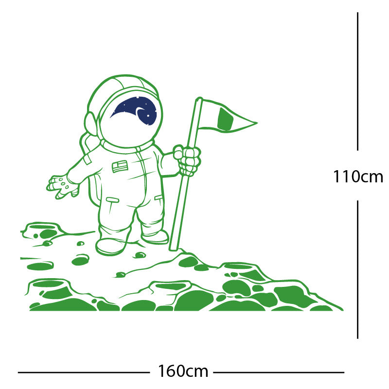 space man on the moon wall sticker