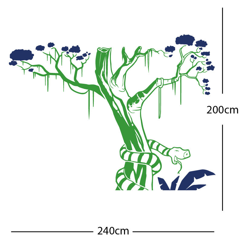 large tree with snake wall sticker